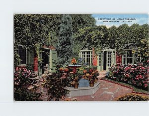 Postcard Courtyard Of Little Theatre, New Orleans, Louisiana