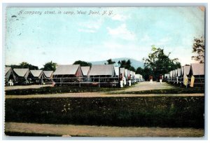 1916 Company Street In Camp Tent US Military Cadet West Point New York Postcard