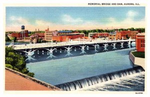 Postcard BRIDGE SCENE Aurora Illinois IL AQ7682