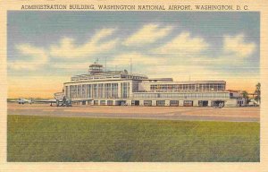 Washington National Airport Terminal Washington DC linen postcard