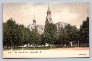 J95/ Greenville Ohio Postcard c1910 Darke East School Building 182