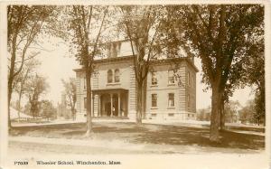 c1910 RPPC Postcard; Wheeler School, Winchendon MA Worcester County unposted