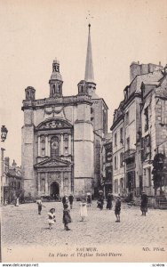 SAUMUR, Maine Et Loire, France, 1900-1910s; La Place Et L'Eglise Saint-Pierre