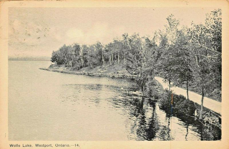 WESTPORT ONTARIO CANADA-WOLFE LAKE 1947 POSTMARK PHOTO POSTCARD 