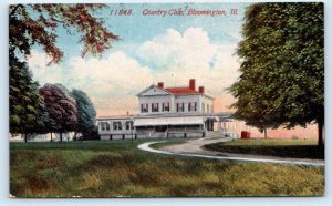 BLOOMINGTON, IL Illinois ~ COUNTRY CLUB c1910s McLean County Golf  Postcard