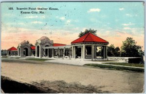 c1910s Kansas City, MO Scarritt Point Shelter House Postcard Antique A72