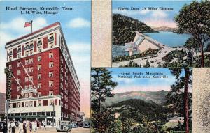 Knoxville Tennesse~Hotel Farragut & Street Scene~Norris Dam-Smoky Mtns Park~40s