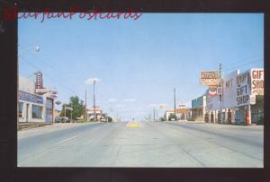 SHAMROCK TEXAS ROUTE 66 DOWNTOWN STREET SCENE VINTAGE POSTCARD STORES