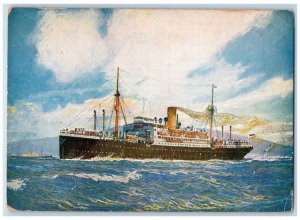 1920 Norddeutscher Lloyd Bremen Dampfer Werra Steamship Steamer Vintage Postcard 