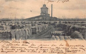 COTTON COMPRESS GAINESVILLE TEXAS TO BELGIUM POSTCARD 1906