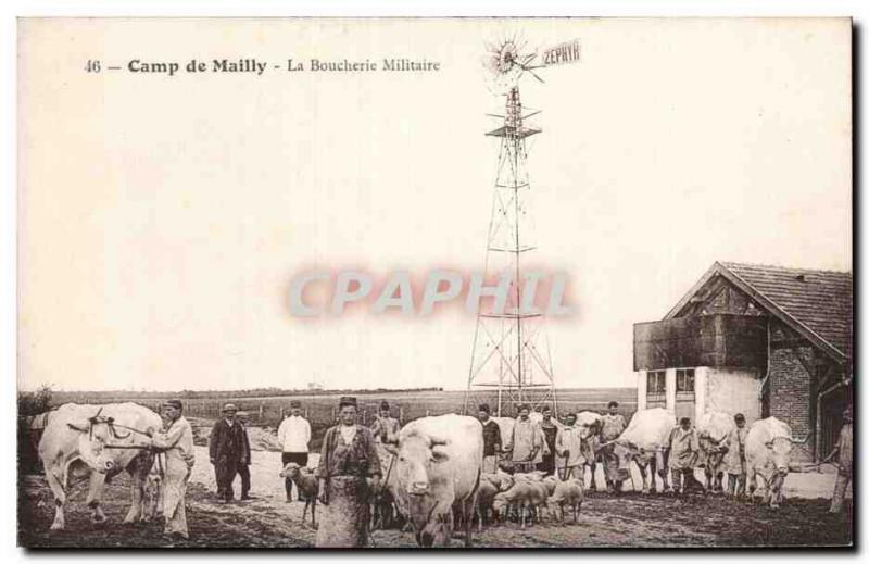 Old Postcard Camp de Mailly Military butchery Militaria