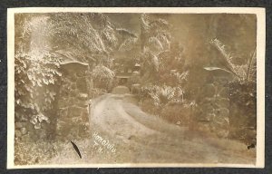 RPPC RESIDENTIAL ENTRANCE HONOLULU HAWAII BAKER REAL PHOTO POSTCARD (c. 1910)