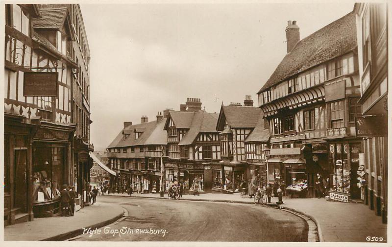 Vintage Postcard Wyle Cop Shrewsbury Shropshire, England UK Street Scene