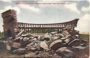 Ruins of Observatory, Golden Gate Park, San Francisco California 1908 vintage