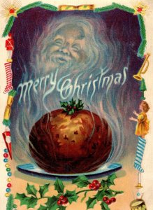 1908 Fantasy Santa Claus In Smoke Pudding Toys Christmas Vintage Postcard P219