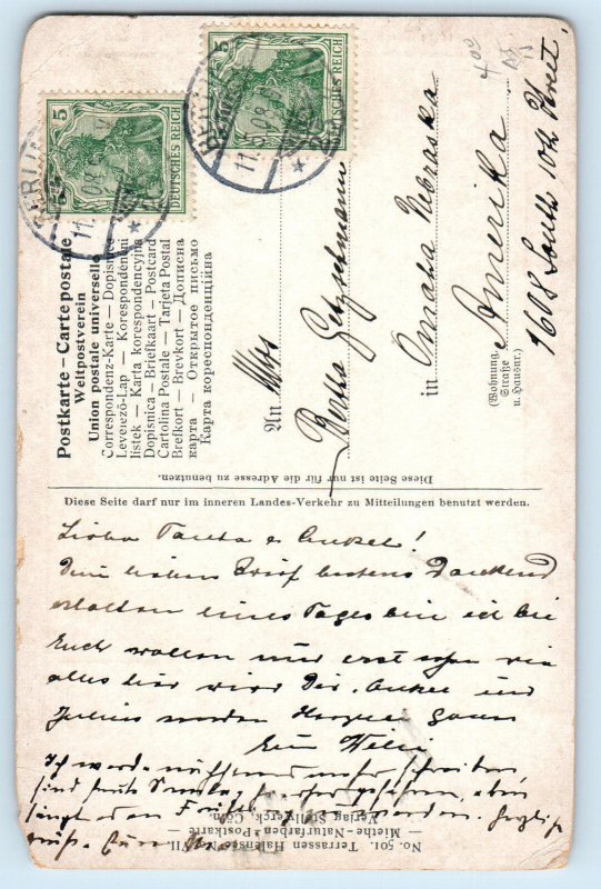 Germany Postcard Greetings from Halensee Built by Master Kurt Berndt 1908