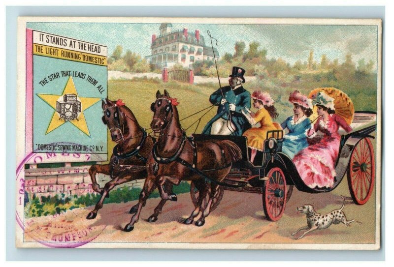 Lot Of 6 1880's Sewing Thread Trade Cards Funny Dog Children Beach Horses P154