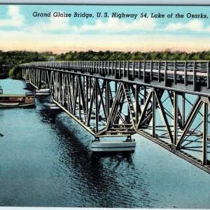 1946 Lake of the Ozarks, MO Grand Glaize Bridge US Hwy 54 Corwin MINT CT PC A197