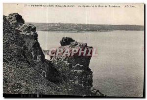 Old Postcard Perros Guirec The Sphinx and the Bay of trestraou