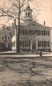 Vintage Postcard 1930's A Local View Burlington County Court House Mt. Holly NJ