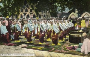 burma, Burmese National Dance, Yein Pwe (1910s) D.A. Ahuja Postcard No. 37