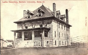 Ladies Dormitory Baldwin University Berea Ohio Postcard c1915 Posted