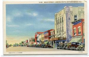 Beach Street Daytoma Beach Florida linen postcard