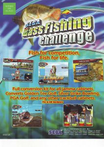BASS FISHING CHALLENGE VIDEO ARCADE GAME FLYER NOS Vintage Retro Artwork Promo