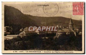 Old Postcard La Bourboule area of ​​the church and the funicular