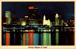 Illinois Chicago Skyline At Night