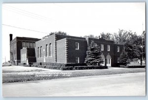 Clarence Iowa IA Postcard RPPC Photo Clarence Consolidated School Building 1954