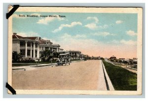 Vintage 1910's Postcard South Broadway Homes Corpus Christi Texas Antique Auto