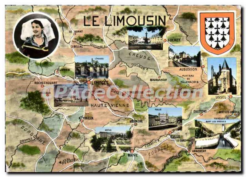 Postcard Modern Guret Limousin Limoges Brive Tulle Ussel Aubusson Bort Organ