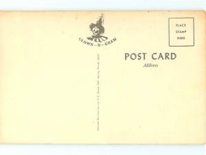 Vintage Post Card Humor Cartoon S82 Clown o Gram Nat Post Card Service # 3988