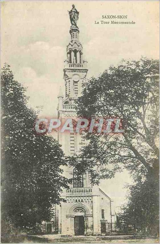 Postcard Old Saxon Sion The Monumental Tower