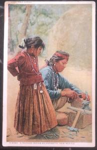 Mint USA PPC Picture Postcard Native American Navaho Indian Silversmith New Mex