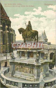 Old Postcard Budapest Monument Konings Stelan of Heiligera