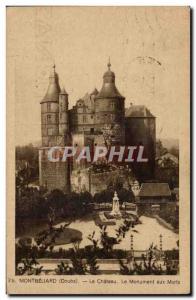 Old Postcard Montbeliard chaetau the Monument of the dead