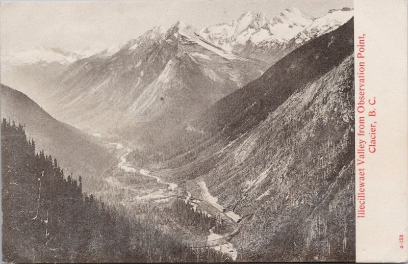 Glacier BC Illecillewaet Valley Observation Point Thompson Postcard H58