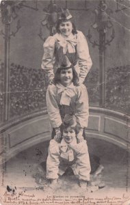 Les Niardou En Pyramide Child Circus French Act Old Postcard