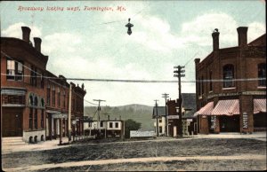 FARMINGTON ME Broadway Looking West c1910 Postcard