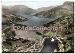 Postcard Old Lake and Dam Serre Poncon Htes Alpes General view