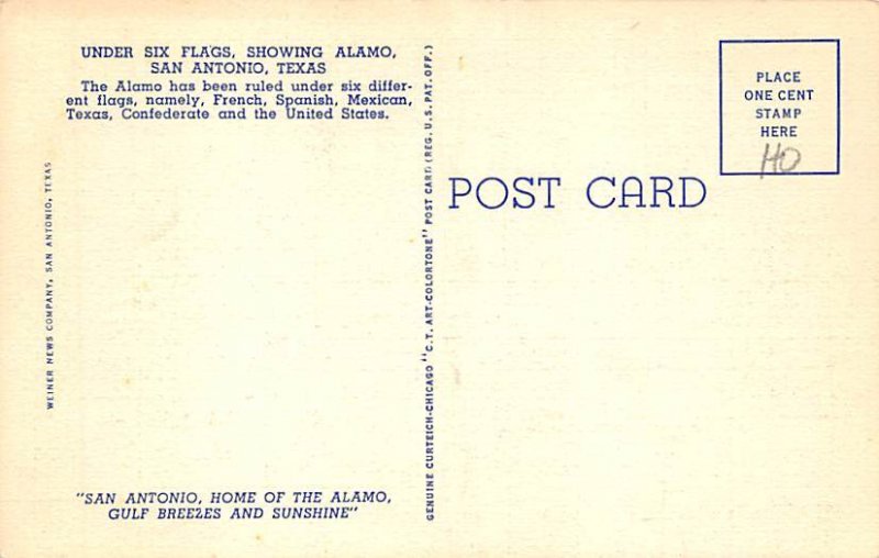 The Alamo Under Six Flags - San Antonio, Texas TX Postcard
