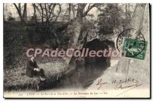 Old Postcard Lyon's Tete d'Or Park The Birth of the Lake