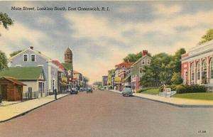 RI, East Greenwich, Rhode Island, Main Street, Looking South, Colourpicture