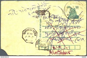 India Postal Stationery Tiger 25