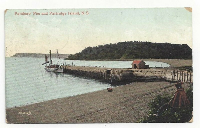 NOVA SCOTIA, Canada, PU-1908; Parsboro' Pier and Partridge Island