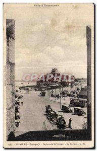 Postcard Old St Malo (Brittany) Esplanade St Vincent Casino