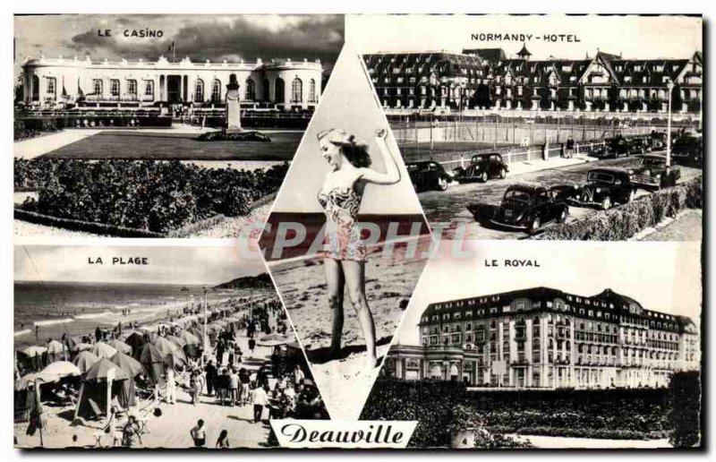 Old Postcard Deauville Casino Normandy Hotel Royal Beach