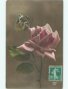 tinted rppc c1910 BEAUTIFUL FLOWERS AC8998